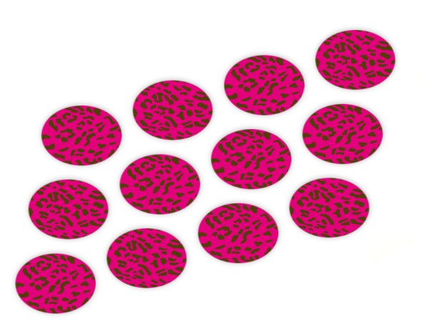 Cupcake Buttons Leopard Pink 12Stück