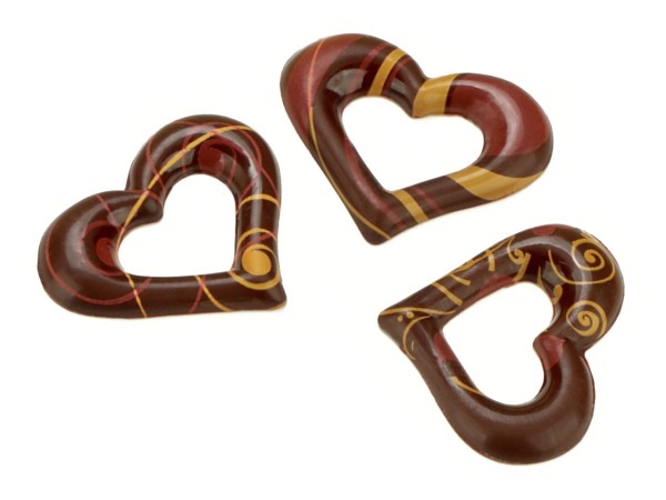 Schokoladen-Dekor Herz Zartbitter 1 Folie