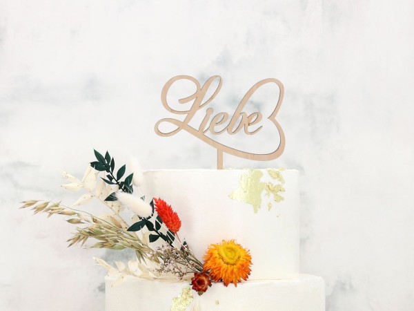 Liebe Cake Topper Holz