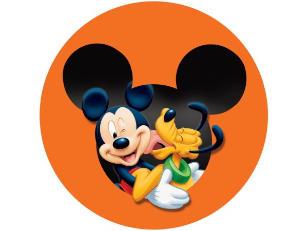 Tortenaufleger Mickey Maus und Pluto rund 20cm