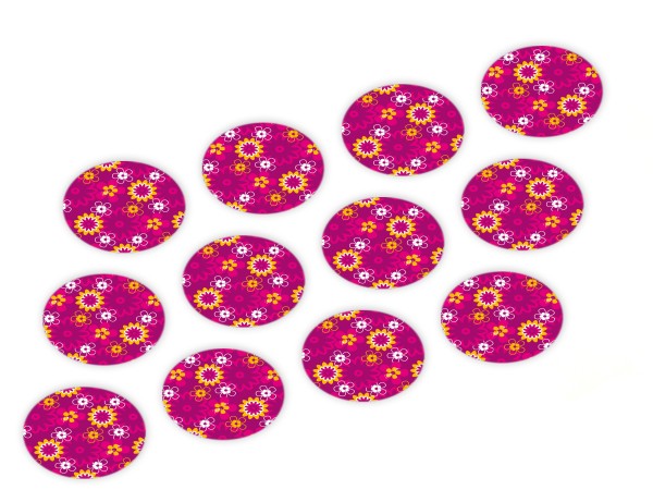 Cupcake Buttons Blumen Pink 12Stück