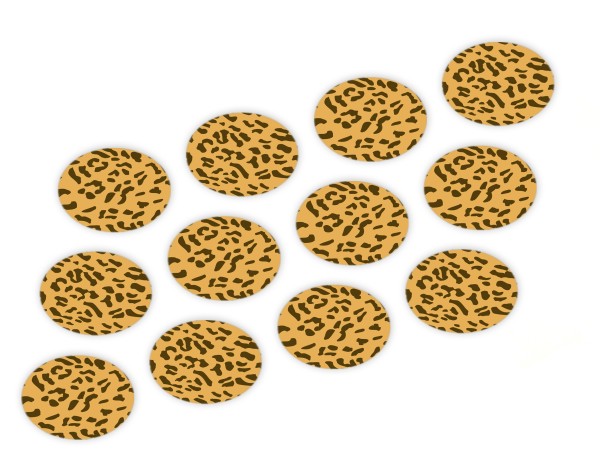 Cupcake Buttons Leopard Gelb 12Stück